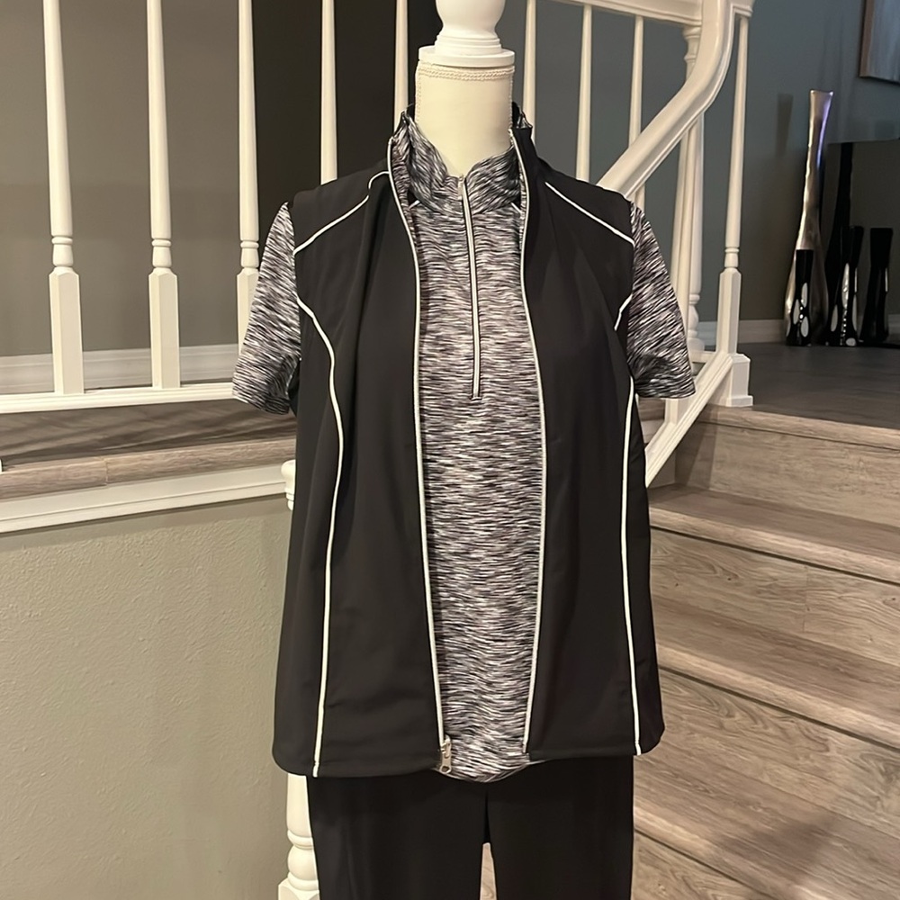 Chico's Golf Shirt and Reversible Sleeveless Jacket